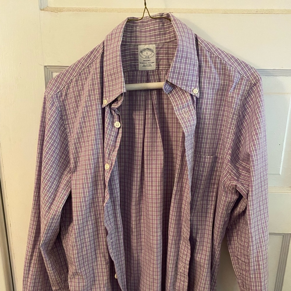 Brooks Brothers Small Purple Check Shirt